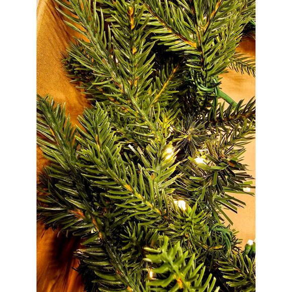 Seasonal LLC Prelit Dandan Pine Wreath 24 Inch 150 Warm LED Lights 375 Branches - Picture 4 of 5